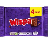 4 x Cadbery Wispa Chocolate Bar, Smooth & Creamy Aerated Milk Chocolate, 4 x 27.9 g