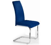 4 x Calabria Blue Fabric Cantilever Dining Chair