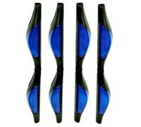 4 x Car Bump Dent Stop Door Guard Edging Scuff Scratches Strip Soft Plastic Blue Protector Protectors Edge Strip Reflectors Vehicle (2 Pairs)