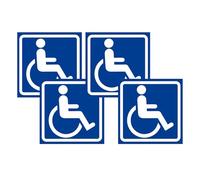 4 x Car Handicap Stickers - Waterproof Car Accessories | Disability Signs - for Parking Hotel Home Yard Lawn Outdoor Backyard Yard Yard Park Garden
