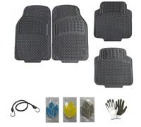 4 x Car Mats Rubber PVC Odorless Non-Slip Base, Dotted, Stable Adherent to the Floor and Unmistakable Heel Pad, 2 Pieces Front 73 x 43 cm + 2 Pieces Rear 45 x 43 cm Compatible with MCLAREN 570S Coupe