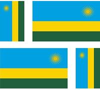 4 x Car Sticker Decal Bike Laptop Suitcase Flag Rwanda Rwandan
