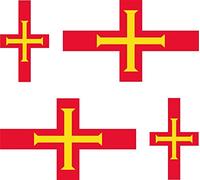 4 x Car Sticker Decal Bike Laptop Suitcase Guernsey Flag guerne