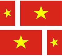 4 x Car Sticker Decal Bike Laptop Suitcase Viet Nam flag Vietnam