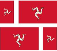 4 x Car Stickers Motorcycle Suitcase Laptop manno-Isle of man Flag