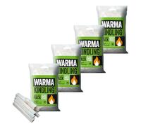 4 x Carry Bags Warma Premium Kindling Tinder Dry Wood Burning Easy to Light - For Starting Open Fires Log Burners Stoves Fire Pits Chimenea Camping Festival Outdoor Holiday Garden Barbecue BBQ