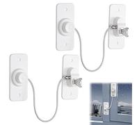 4 x Child Lock for Windows, Refrigerator, Cupboard, Doors, Fridge Lock, No Drilling, Window Lock, Children, Child Lock for Fridges, Washing Machines, Windows, White