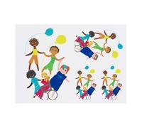 4 x 'Children Having Fun Together ' Temporary Tattoos - Water Resistant, Skin-Safe, Non-Toxic Transfers, Mixed Sizes (TO00078616)