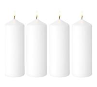 4 x Classic Candles Church Pillar Candles (Large, White)