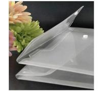 4 x Clear A5 Popper Stud Wallet Envelopes Plastic Document Folders KF02470