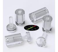 4 x Clear Acrylic Standoffs, Glass-Like Transparent Plastic Sign Spacers, Wall Mount Panel Supports, Water Resistant, 19x30mm