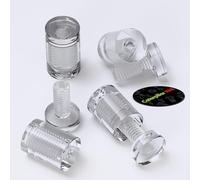 4 x Clear Acrylic Standoffs, Glass Like Transparent Spacers, Plastic Wall-Mount Display Sign Supports, Waterproof, Size 19x25mm