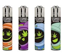 4 X CLIPPER LIGHTERS ASTRO WEED 4