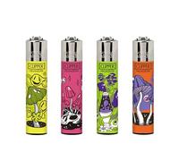 4 X CLIPPER LIGHTERS (MELTING PSYCHO)