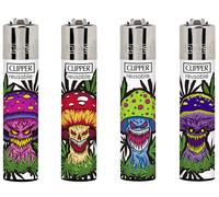 4 X CLIPPER LIGHTERS (MOSHROOM MONSTER)