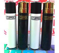 4 x Clipper Lighters Set, Assorted Designs, Gas Lighter Refillable You get all 4 NEW, GIFT SET (BLACK AND WHITE)