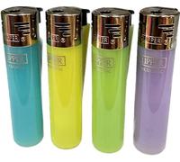 4 x Clipper Lighters Set, Clipper Lighter Refillable Multipack Lighter Gas Lighters Diffrent New Desing, clipper lighters standard size (No Fuel)