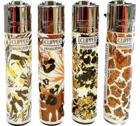 4 x Clipper Lighters Set, Designer Collectible gas lighter, Replaceable Flint Refillable Lighters Diffrent New LIMITED EDITION Desing Availble standard size (No Fuel)