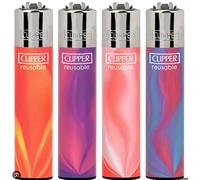 4 x Clipper PINK NEBULA MIX Gas Lighter Refillable YOU GET ALL 4 NEW Uk Seller