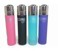 4 x Clipper Soft lighters Four nice looking colours Regular sized clippers, butane gas, refillable