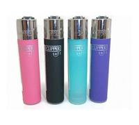 4 x Clipper Soft Touch Lighters Gas Refillable Flint Lighter Genuine Clipp