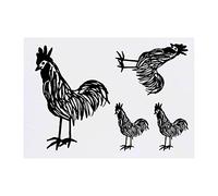 4 x 'Cockrell' Temporary Tattoos - Water Resistant, Skin-Safe, Non-Toxic Transfers, Mixed Sizes (TO00051419)