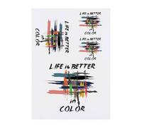 4 x 'Colorful Brushstrokes of Life' Temporary Tattoos - Water Resistant, Skin-Safe, Non-Toxic Transfers, Mixed Sizes (TO00077194)