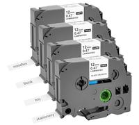 4 x Compatible Brother TZe-231 P Touch Label Tape for Brother P-Touch Tapes 12 mm TZ TZe Tape 0.47 White Laminated Label Tape for P-Touch PT-H100R PT-H105 PT-H100LB PT-H110 H107B PT-D400 PT-1000