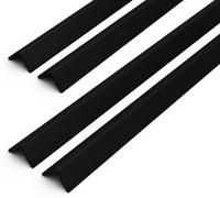 4 x Black 1 Metre UPVC Plastic Rigid Angle 50 x 50mm Corner Cover Trim 90 Degree