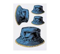 4 x 'Cotton Bucket Hat' Temporary Tattoos - Water Resistant, Skin-Safe, Non-Toxic Transfers, Mixed Sizes (TO00083524)