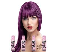 4 x Crazy Colour Semi Permanent Hair Dyes 100ml (Aubergine) by Crazy Colour