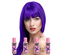 4 x Crazy Colour Semi Permanent Hair Dyes 100ml (Hot Purple)