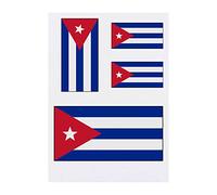 4 x 'Cuba Flag' Temporary Tattoos - Water Resistant, Skin-Safe, Non-Toxic Transfers, Mixed Sizes (TO00015079)
