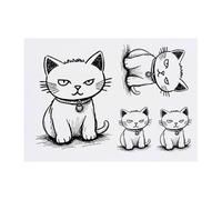 4 x 'Cunning Cat' Temporary Tattoos - Water Resistant, Skin-Safe, Non-Toxic Transfers, Mixed Sizes (TO00075062)