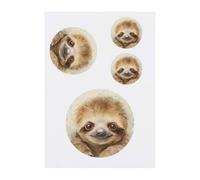 4 x 'Cute Baby Sloth' Temporary Tattoos - Water Resistant, Skin-Safe, Non-Toxic Transfers, Mixed Sizes (TO00084564)
