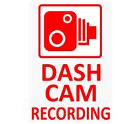 4 x DASH CAM Recording-RED onto CLEAR-WINDOW Stickers-Vehicle Security Warning Dash Cam Signs-CCTV,Car,Van,Truck,Taxi,Mini Cab,Bus,Coach,Go Pro,Safety,Secure,Protection,Notice,Deterrent,60mm x 87mm