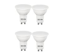 4 x DECK INN LED GU10 5W=50W Halogen Reflector GU10 Spot Light Bulbs, Non Dimmable Warm White 2700K 350lm,Mains 240V, 36° Beam Angle.