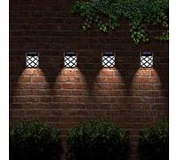 4 X Decorative Fence Lamps With 6 Led | Solar Powered | Weatherproof | Rechargeable | Easy Assembly & Installation | Ideal For Fencing, Outside Steps, Doorways, Illuminating Paths, Driveways & Patios