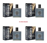 4 X Denim Black After Shave Lotion 100ml CLASS SCENT FREE TRACKED 48H POST UK