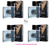 4 X Denim BLACK EDT Mens Aftershave Lotion 100ml Long lasting scent FREE POST