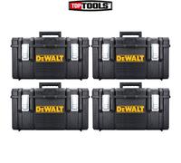 4 x DeWalt 1.0 DS300 Stackable Tool Box Without Tote Tray & Metal Clip