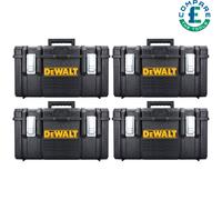 4 x DeWalt 1.0 DS300 Stackable Tool Box Without Tote Tray & Metal Clip