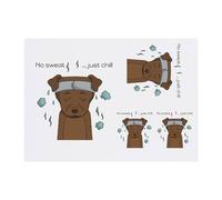 4 x 'Dog in Sauna' Temporary Tattoos - Water Resistant, Skin-Safe, Non-Toxic Transfers, Mixed Sizes (TO00073298)