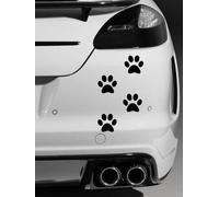 4 x Dog Paw Prints, Quality vinyl car stickers/Decals (Black)