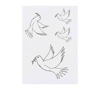 4 x 'Dove In Flight' Temporary Tattoos - Water Resistant, Skin-Safe, Non-Toxic Transfers, Mixed Sizes (TO00005752)
