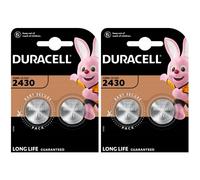 4 x Duracell 2430 Lithium Batteries 3V Coin Cell - DL2430 CR2430 BR2430 2BL