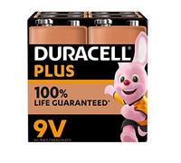 4 x Duracell 9 V Plus 6LR61 / MN1604 Alkaline Batteries, 1 Blister Pack of 4 Batteries