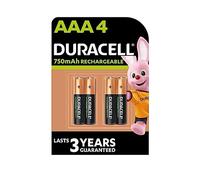 4 x Duracell AAA Rechargeable 750 mAh (1 Blister with 4 Batteries) 4 Rechargeable Batteries