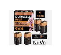 4 X DURACELL PLUS POWER 9V 6LR61 MN1604 PP3 ALKALINE BATTERIES SMOKE