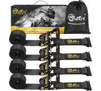 4 x E-Track Ratchet Straps | 2' x 18' Ratchet Tie Down Straps for 4500lbs, Break Strength, etrack Heavy Duty Cargo Strap System, Tie Down Ratchet Strap |